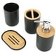 thumbnail image 1 of Taza Para Cepillo De Dientes, Juego De Accesorios De Baño De 4 Uds., Bambú, Resistente Al Agua, 1 of 7