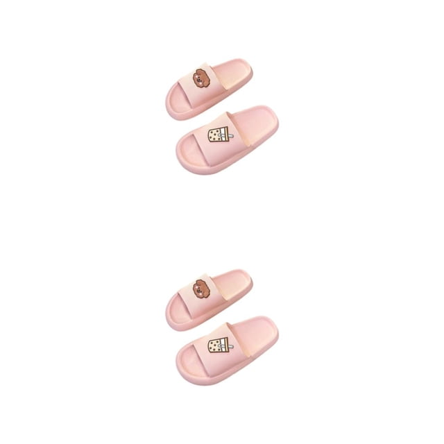 Sonducket Pantuflas de fondo y grueso, cómodas y elegantes, con plataforma y punta abierta, pantuflas para hombre y mujer, zapatillas con Rosa 36/37.36/37 2piezas