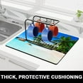 thumbnail image 2 of Dish Drying Mat, 16x18" Absorbent Drying Mat for Kitchen Counter, Cute Heat Resistant Dish Drying Pad Anti-Slip Dish Mat Drying Kitchen Mat, Dish Rack Mats for Bar Counter, Happy Beach, 2 of 6