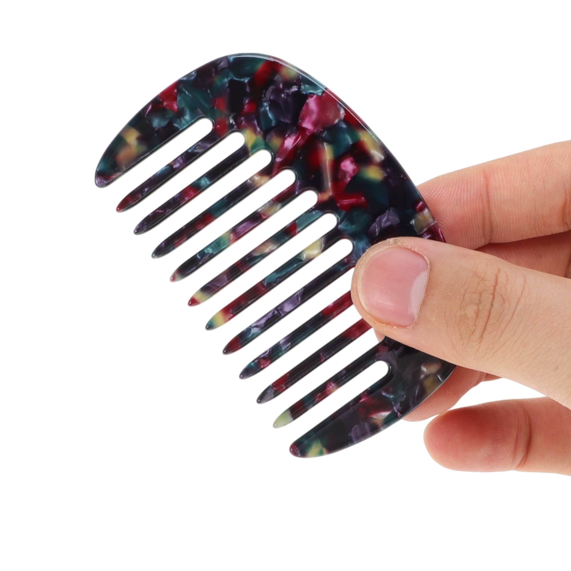 Unique Bargains 1 Pc Mini Wide Tooth Comb for Women Pocket Size Black 3.39"x1.97"