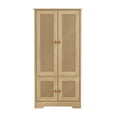 thumbnail image 3 of Kepooman 47.5" Tall Rattan Storage Cabinet, Kitchen Pantry Cabinet with 4 Doors for Living Room, Natural, 3 of 8