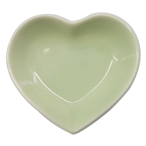 BPPEG Ceramic Cat Bowl, Sturdy Leak-Proof Small Pet Feeder Plate, Easy Clean Dish for Hamsters, Gerbils, Squirrels, Space-Saving Cage Accessory, Green