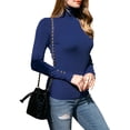 thumbnail image 1 of NINEXIS Women's Long Sleeve Turtle Neck Pullover Chic Soft Sweater with Sleeve Button, 1 of 2