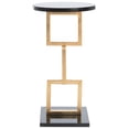 thumbnail image 1 of Maklaine Table d'Appoint en Fer et Marbre Or et Noir, 1 of 6