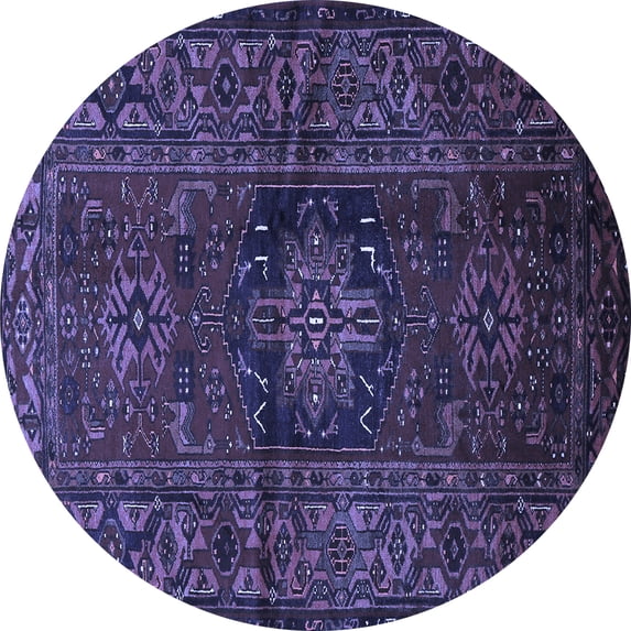 Ahgly Company Indoor Round Persian Blue Traditional Area Rugs, 6' Round