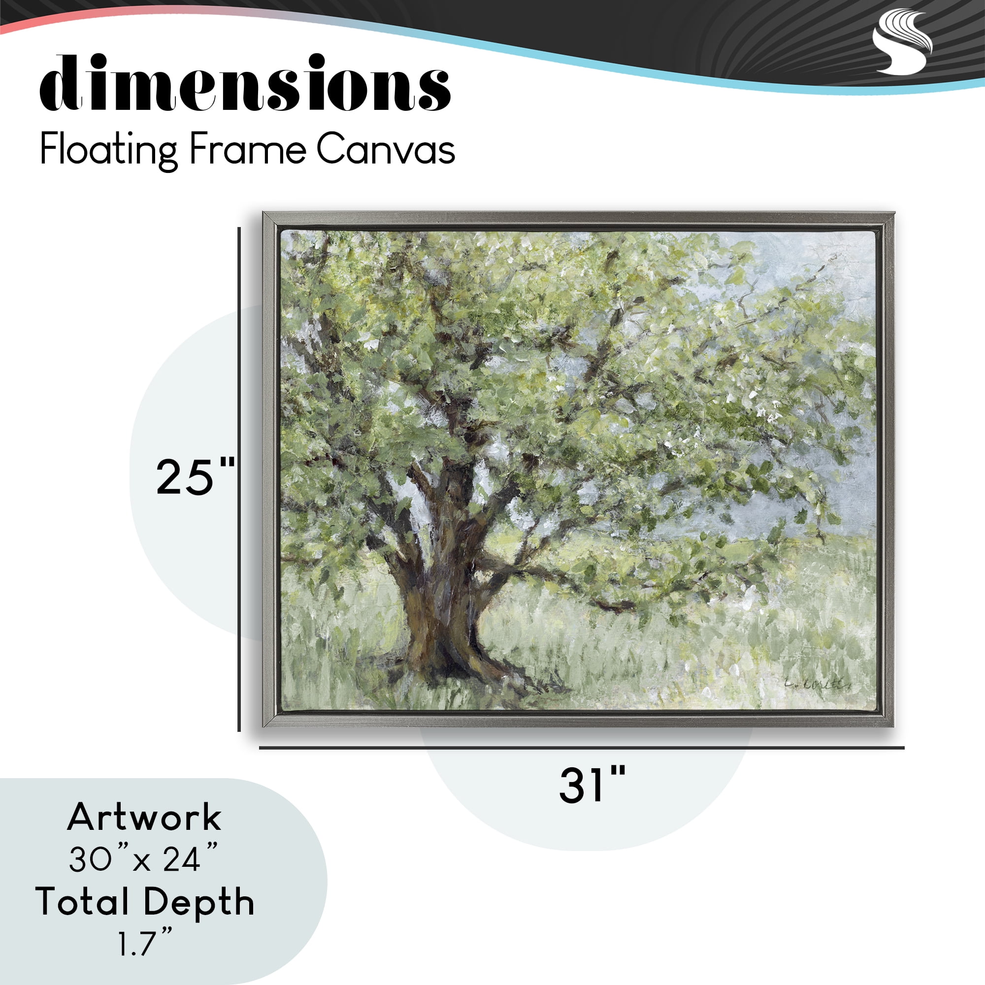 Stupell Industries Summer Oak Splendor Landscape Gray Framed Floater Canvas Wall Art, design by Lanie Loreth