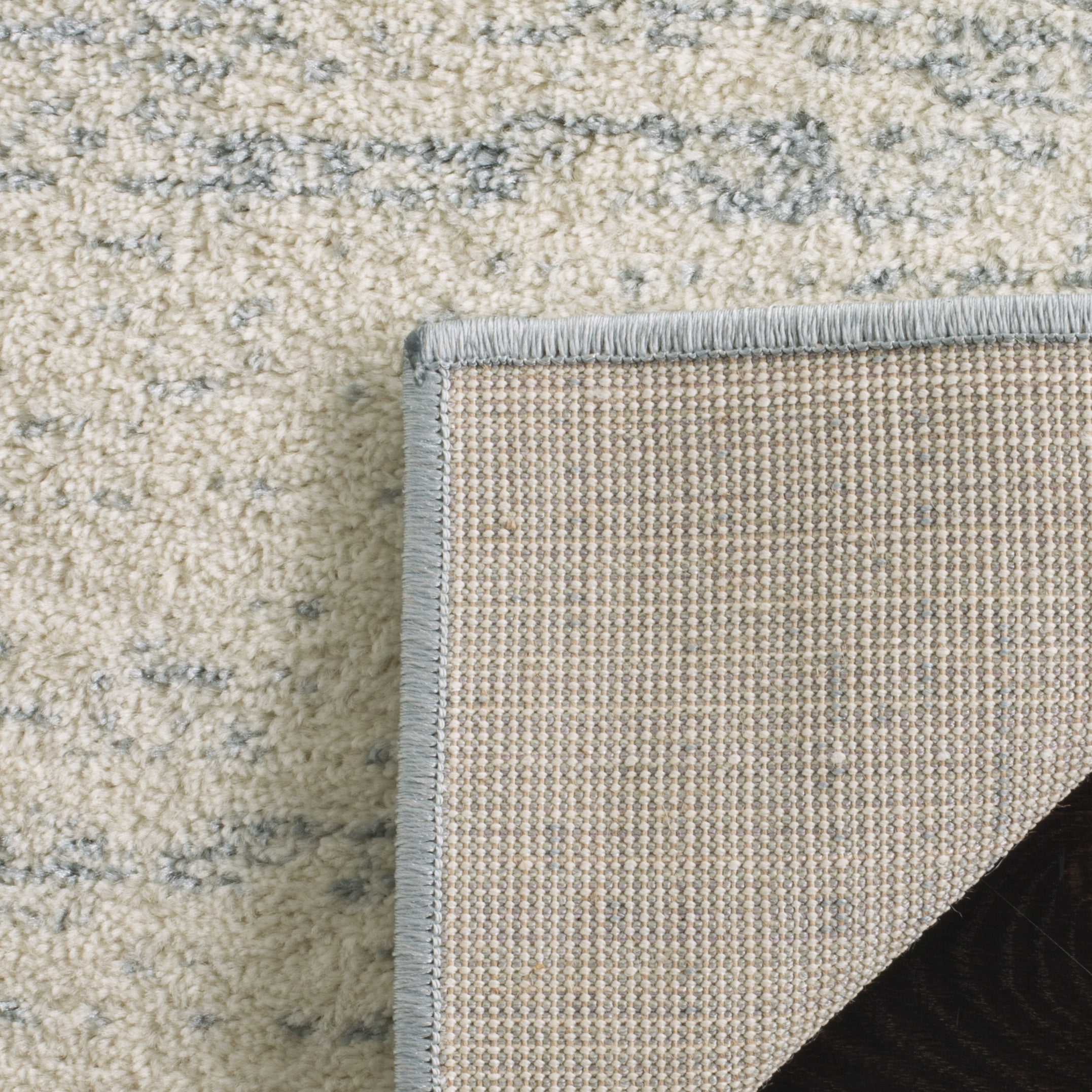 SAFAVIEH Adirondack Esmond Striped Area Rug, Slate/Cream, 9' x 9' Round - Large - Modern Design, Slate & Cream, Ideal for Living Room, Bedroom, Dining Space
