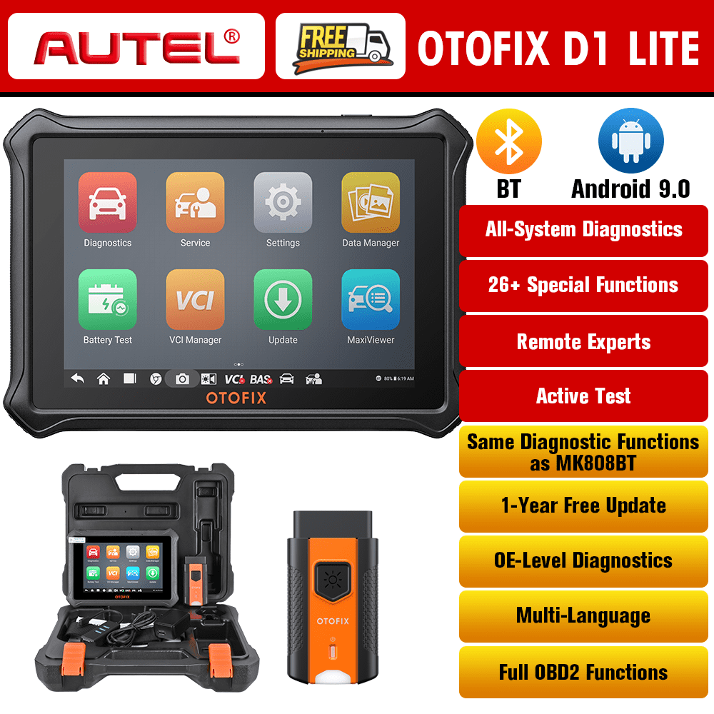 OTOFIX D1 Lite 7" Bidirectional Scan Tool with 2-Year Updates, Newest All System Automotive Diagnostic Scanner, 38+ Reset Services