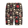 thumbnail image 7 of Daiia rock record Skull Mens Woven Stretch Pajama Short,Short Pajama Pants-Large, 7 of 7