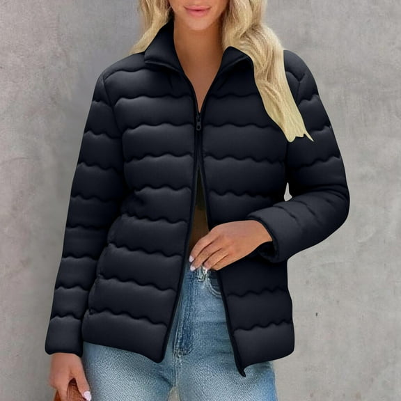 Zedker Women's Lightweight Long-Sleeve Water-Resistant Packable Puffer Jacket,Plus Size Black XXL