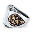 thumbnail image 3 of Bling Jewelry Mens Big Vintage Rectangle Signet Accent Lion King of Jungle Ring, 3 of 5
