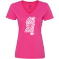 thumbnail image 3 of Inktastic Mississippi Silhouette Mandala Women's V-Neck T-Shirt, 3 of 5