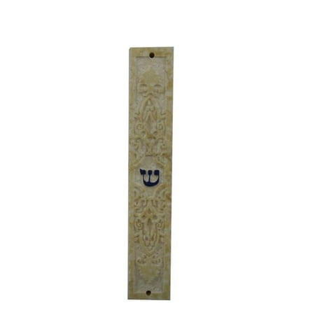 Judaica Kingdom IJ-MZ1061 New Stone Art Mezuzah, Blue