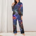thumbnail image 2 of Fotbe Jungle Path Glowing Mushrooms Pattern Long Sleeve Pajama Set for Women,Sleepwear Set,2-piece Loungewear Set,Soft PJs Comfy Nightwear with Pockets -Large, 2 of 7