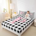 thumbnail image 3 of Manfei Geometric Checkered Print Queen Sheets,Initial Letter P Queen Sheet Sets,4pcs,1 Flat Sheet,1 Fitted Sheet and 2 Pillowcases, 3 of 6