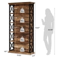 thumbnail image 2 of Finmind 71-inch Tall Bookshelf, 6-Tier Industrial Bookshelves and Bookcases, Freestanding Display Shelves for Living Room, Bedroom, Brown & Black, 2 of 7