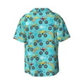 thumbnail image 2 of Balery Cartoon Monster Truck Men's Casual Button Down Shirt Short Sleeve Textured Summer Cuban Beach Shirts-X-Large, 2 of 7