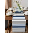 thumbnail image 2 of Table Runners 72 Inches Long Dress Scarves, Navy Blue Grey Stripes Farmhouse Kitchen/Dining Table Runner, Coffee Tablerunners, Simple Striped Lines Minimalist 13x72 Inch, 2 of 7