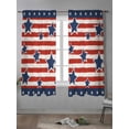 thumbnail image 4 of 4th of July Curtains 63 Inch Length,Sheer Curtains for Bedroom Living Room Window Independence Day Patriotic Red Striped Blue Star Voile Drapes Kitchen Curtains Small Half Window 42"x63" 2 Panels, 4 of 7