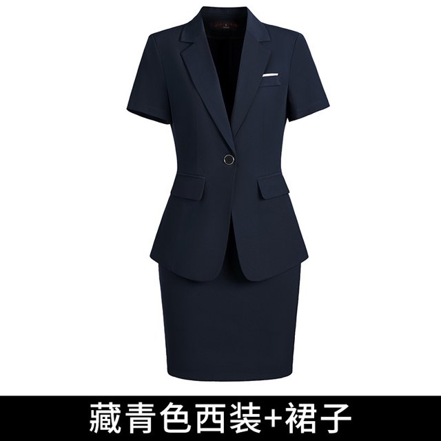 High-end professional suit summer new short-sleeved small suit thin formal work clothes interview front desk hotel suit