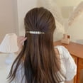 thumbnail image 4 of Paquete de 4 palillos de metal para mujeres y niñas, accesorios para el cabello clásicos, palillos para el cabello vintage con perlas ovaladas, 4 of 7