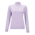 thumbnail image 4 of DHFJKG Women Knit Sweater Half Turtleneck Classic Fit Solid Color Pullover Sweater For Autumn Winter Long Sleeve Mockneck Lightweight Comfort Tops, 4 of 5