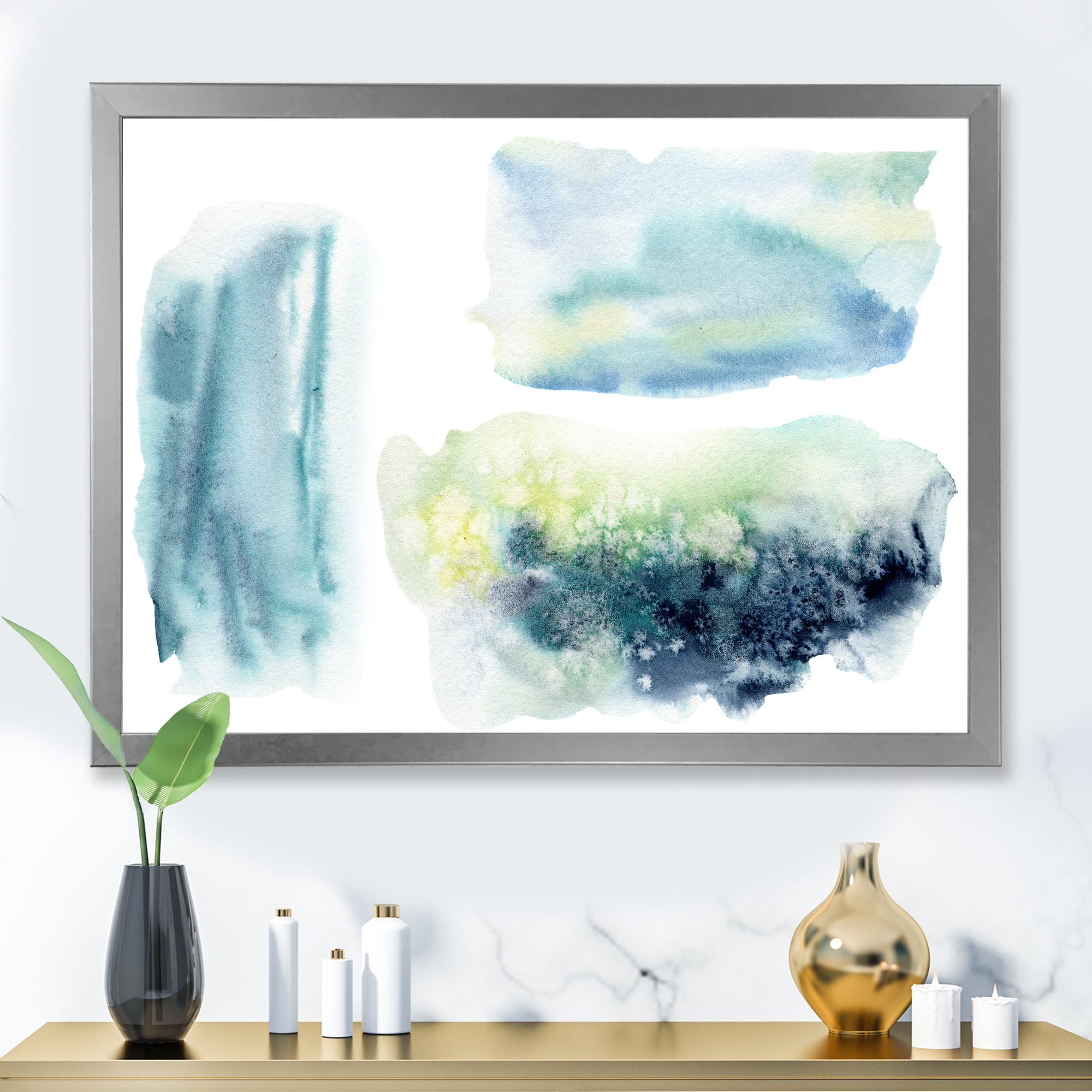 Designart 'Abstract Clouds Underwater' Modern Framed Art Print
