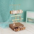thumbnail image 4 of Jewelry Organizer Wooden Jewelry Drawer Storage Box, Necklaces, Watches, s, Ears & Bracelets Holder Display Tree for Countertop, 4 of 7