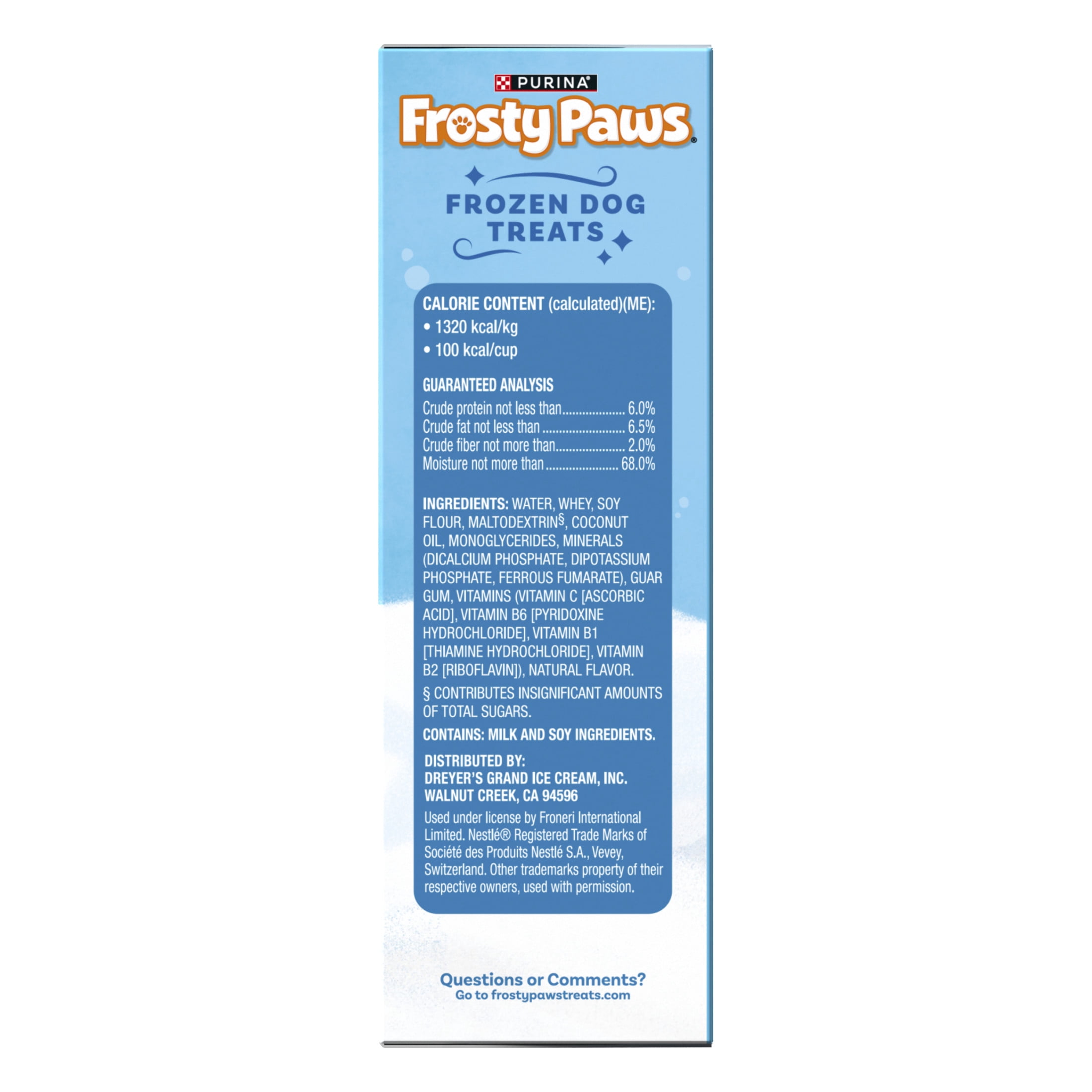 Purina Frosty Paws Vanilla Flavor With Other Natural Flavors Frozen Dog Treats, 4 Count
