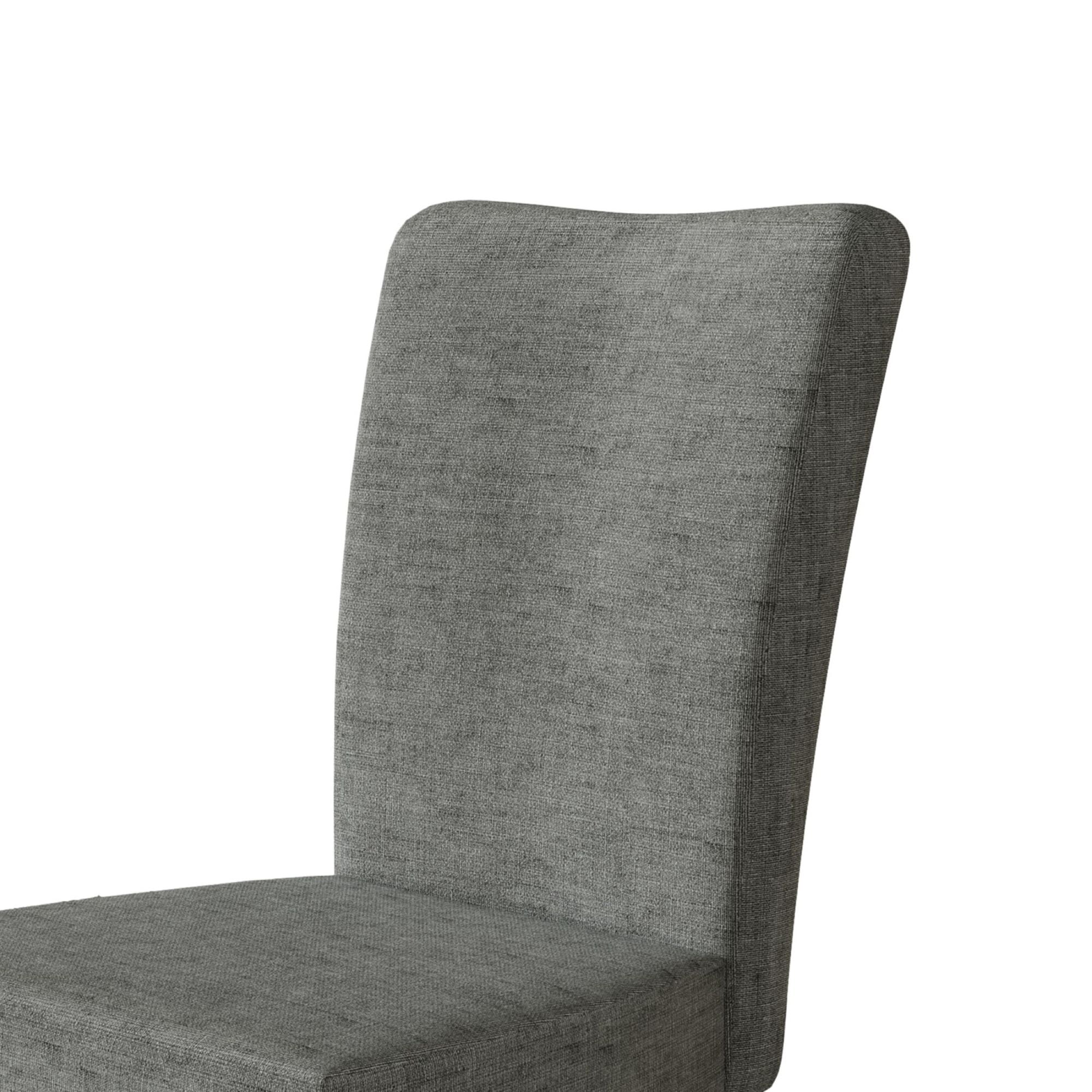 Home Design Lubec Dining Chair (Set of 2), Gray, Roll-back design, Button-tufted back, Padded seat, Comfortable seating, Sturdy frame, Modern style, Durable construction