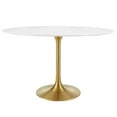 thumbnail image 4 of Modway Lippa 48" Oval Wood Dining Table in Gold White, 4 of 7