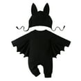 thumbnail image 3 of Bellafa Baby Bat Wings My 1st Halloween Outfit Skeleton Newborn Baby Boy Girl Black Bat Bodysuit Long Sleeve Romper With Hats, 3 of 12