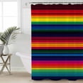 thumbnail image 2 of Small Stall Shower Curtain 36x72 Inch Narrow Half Size Rainbow Stripes Bath Curtains Bathroom Decor Mexico Colored Stripes Minimalist Waterproof Fabric Shower Curtain Set with Hooks 36 Inch, 2 of 6