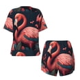 thumbnail image 5 of Lsque Colorful Floral Flamingo Women's Short-Sleeved Pajama Set - 2 Piece Soft and Lightweight Sleepwear Set-3X-Large, 5 of 9