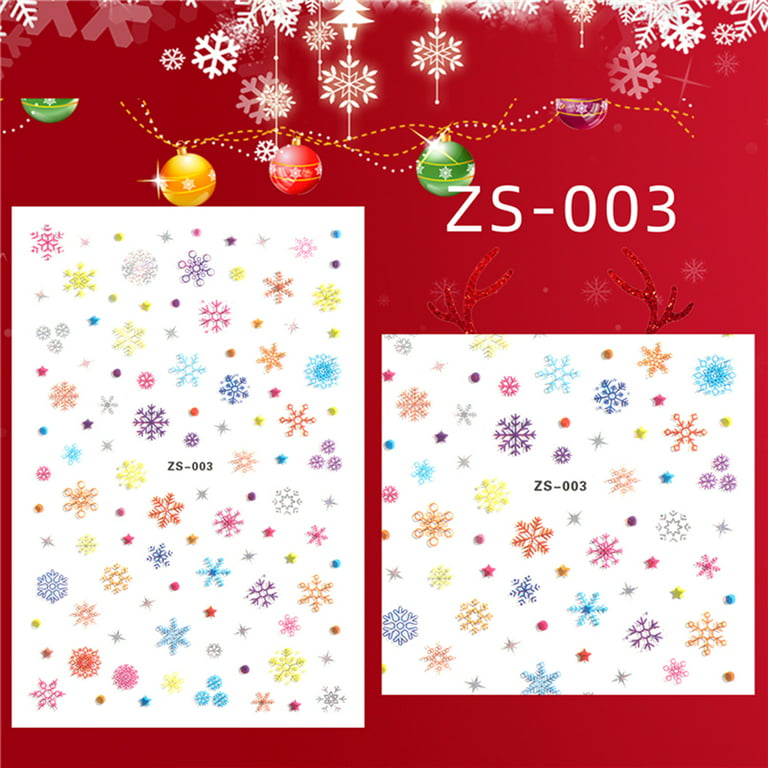 Snowflake Nail Art Stickers, Decals, Transfers, Wraps -Blue