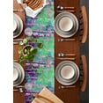 thumbnail image 5 of Modern Oil Painting Burlap Cotton Table Runner 14x72 Inches Long, Summer Botanical Purple Green Farmhouse Table Runners, Outdoor Dining Tablecloths Decor for Baby Shower/Party/Wedding, 5 of 6