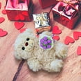 thumbnail image 6 of White Teddy Bear Plush Pillow with Purple Bouquet, Cute Teddy Bear Stuffed Animal Gift for Girlfriend Boyfriend & Bosom Friend, Perfect for Christmas Valentine Birthday Wedding, 6 of 8