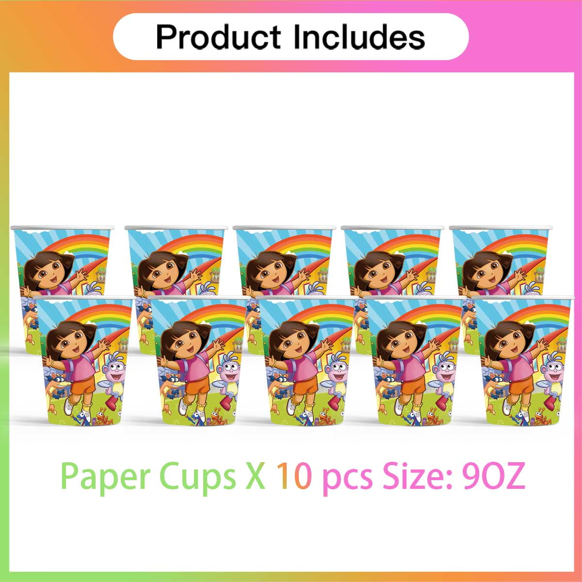 Dora The Explorer Birthday Cups Party Supplies Plates Fans Decorations Cake Topper Decor