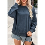 Ushdele Ageless Sky Blue Pullover - Drop Shoulder Chic