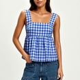 thumbnail image 5 of Backelss Cute Palid Tank Tops for Women Loose Square Neck Sleeveless Summer Business Casual Shirts Dressy Blouses, 5 of 9