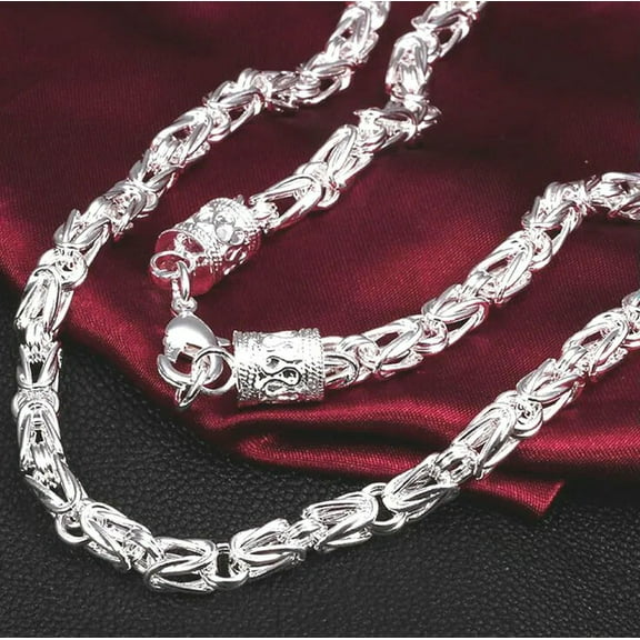 New Popular 925 Silver Retro Stripe Jewelry Necklace Fashion Women's Jewelry