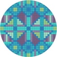 thumbnail image 1 of Ahgly Company Tapis d'Intérieur Lavables en Machine, Ronds, Transitionnels, Bleu Turquoise Clair, Ronds de 7 Pi, 1 of 7