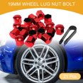 thumbnail image 2 of Unique Bargains 20 Pcs Wheel Lug Nut Bolt Rims Tire Nut Screws Dust Cap Cover Nut Protection Plastic Chrome Red 19mm, 2 of 7