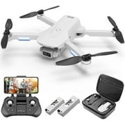 4DRC F8 GPS Drone with 4K Camera for Adults, Brushless Motor 5G Wifi Transmission FPV Live Video Drone 2 Btteries，White
