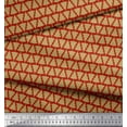 thumbnail image 2 of Soimoi Red Poly Georgette Fabric Christmas Tree Printed Craft Fabric by the Yard 42 Inch Wide, 2 of 3