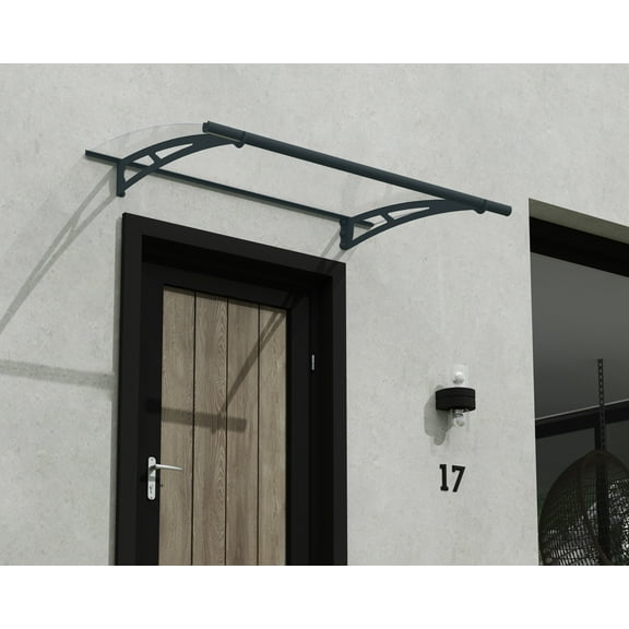Palram - Canopia Aquila 1500 5' x 3' Acrylic/Galvanized Steel Awning - Gray/Clear