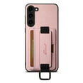 thumbnail image 5 of for Samsung Galaxy S23 Plus PU Leather Card Slots Back Case, Classic Wristband Kickstand Finger Ring Shockproof Protective TPU Frame Case for Samsung Galaxy S23 Plus Women Men Boys Girls, Pink, 5 of 5