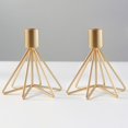 thumbnail image 2 of de 2 candelieres dorados para cónicas, candeliere decorativo moderno para bodas, comedores, fiestas, aniversarios Gloria titular de candelabro, 2 of 9