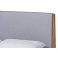thumbnail image 5 of Baxton Studio Lenora Mid-Century Modern Grey Fabric Upholstered and Walnut Brown Finished Wood Full Size Platform Bed, 5 of 9