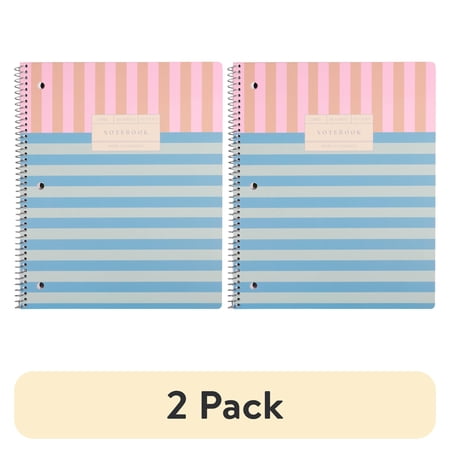 (2 pack) Ecokind by U Style Grid 1 Subject Notebook, 8.5" x 10.5", 80 Sheets, College Rule